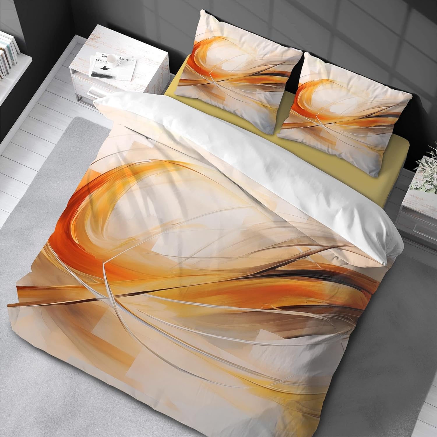 Art Print Marbling Bedding Set Down Quilt Cover with Pillowcase Double Complete Queen King Duvet Cover 155x220cm/50x75cmx2