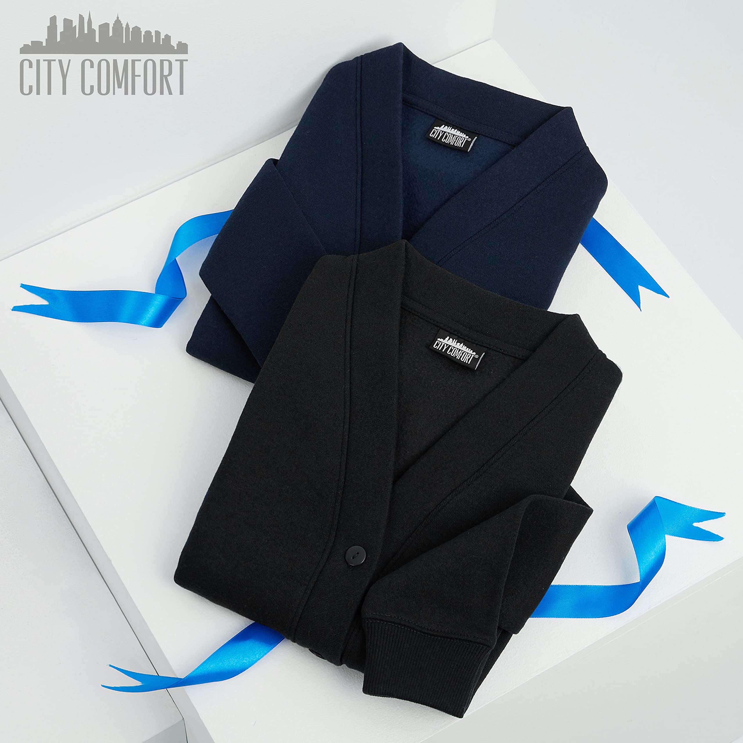 CityComfort Cardigan Niños, Chaleco Niño de Punto, Jersey Niño Negro Azul Marino, Prendas de Punto para Niños Moda Uniforme Ropa para Niños 3-14 Anos Multipack de 1 ó 2 Unidades