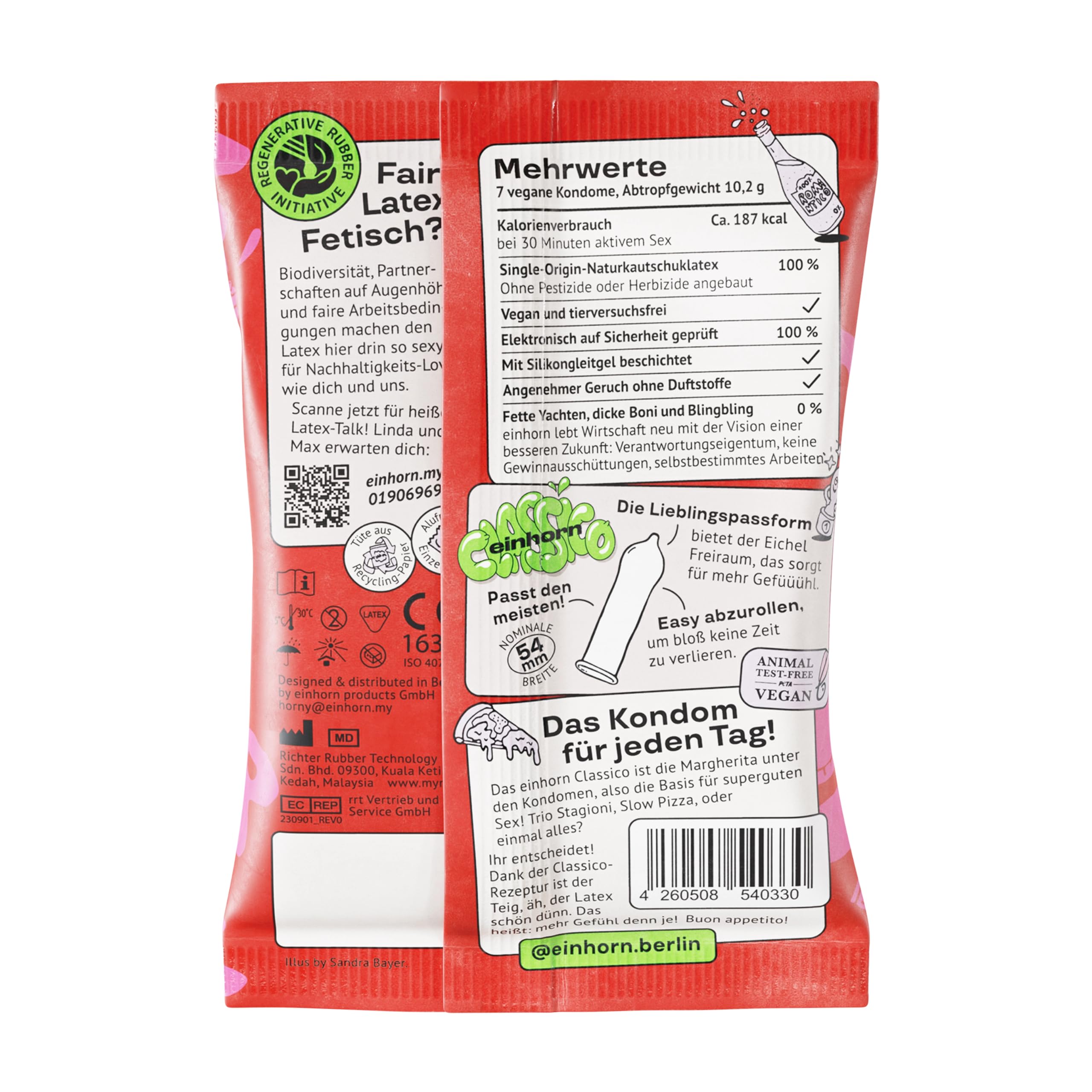 einhorn Preservativi I 63 pezzi – Super Dino Classico I Dimensioni Standard 54 mm I Regalo Speciale I vegani Prevenzione Senza Ormoni, Film Scorrimento Naturale I Sostenibile e Sicuro
