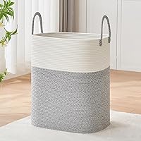Vista 13 de Cesta de lavandería con asas – Cesta para mantas y cestas para dormitorio, cesta de lavandería y almacenamiento de mantas para sala de estar, cesta