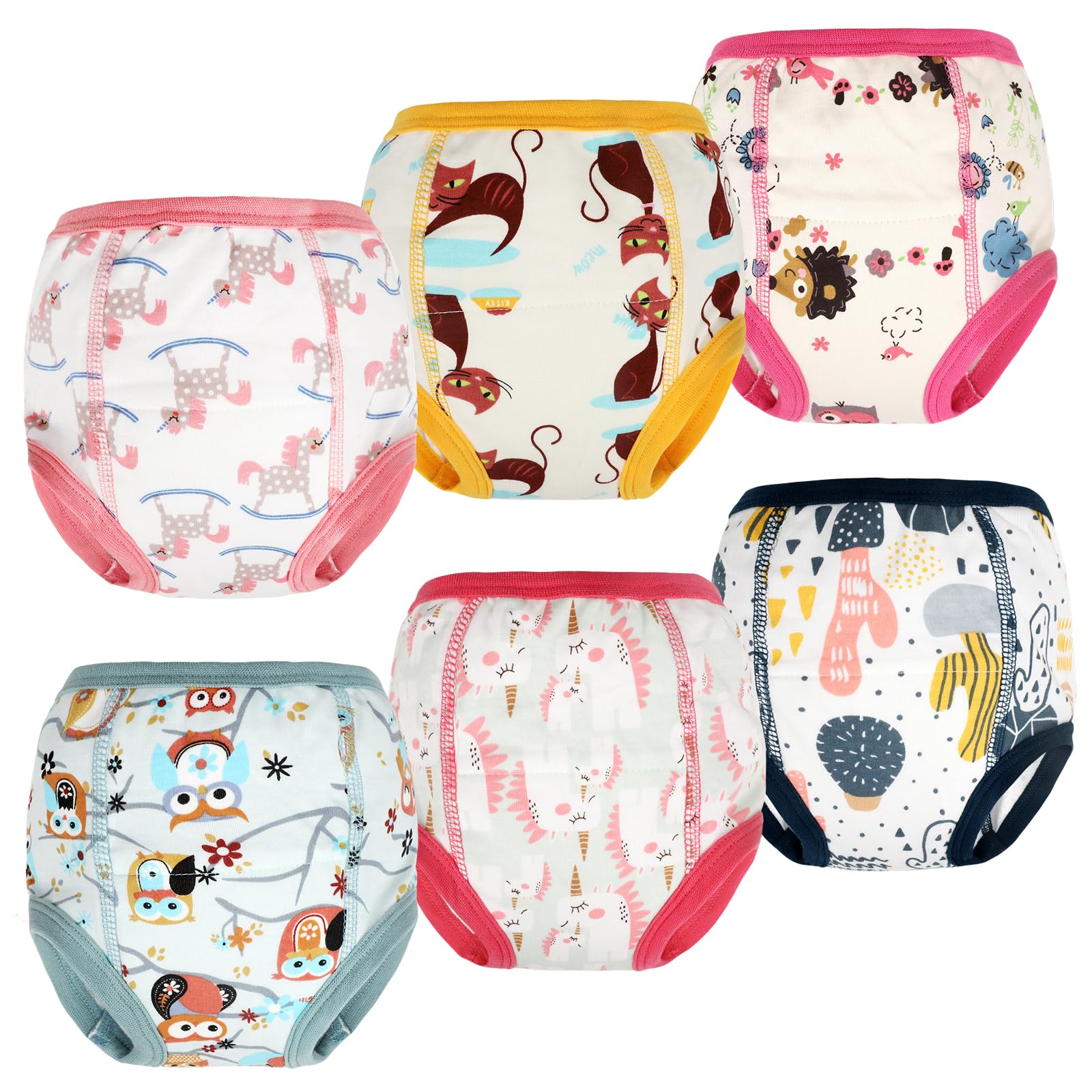 FLYISH DIRECT Baby Training Pants Potty Training Pants Toddler Potty Training Underwear for Toilet Training Underwear, 6 Packs, Age 3, Pink — view 12