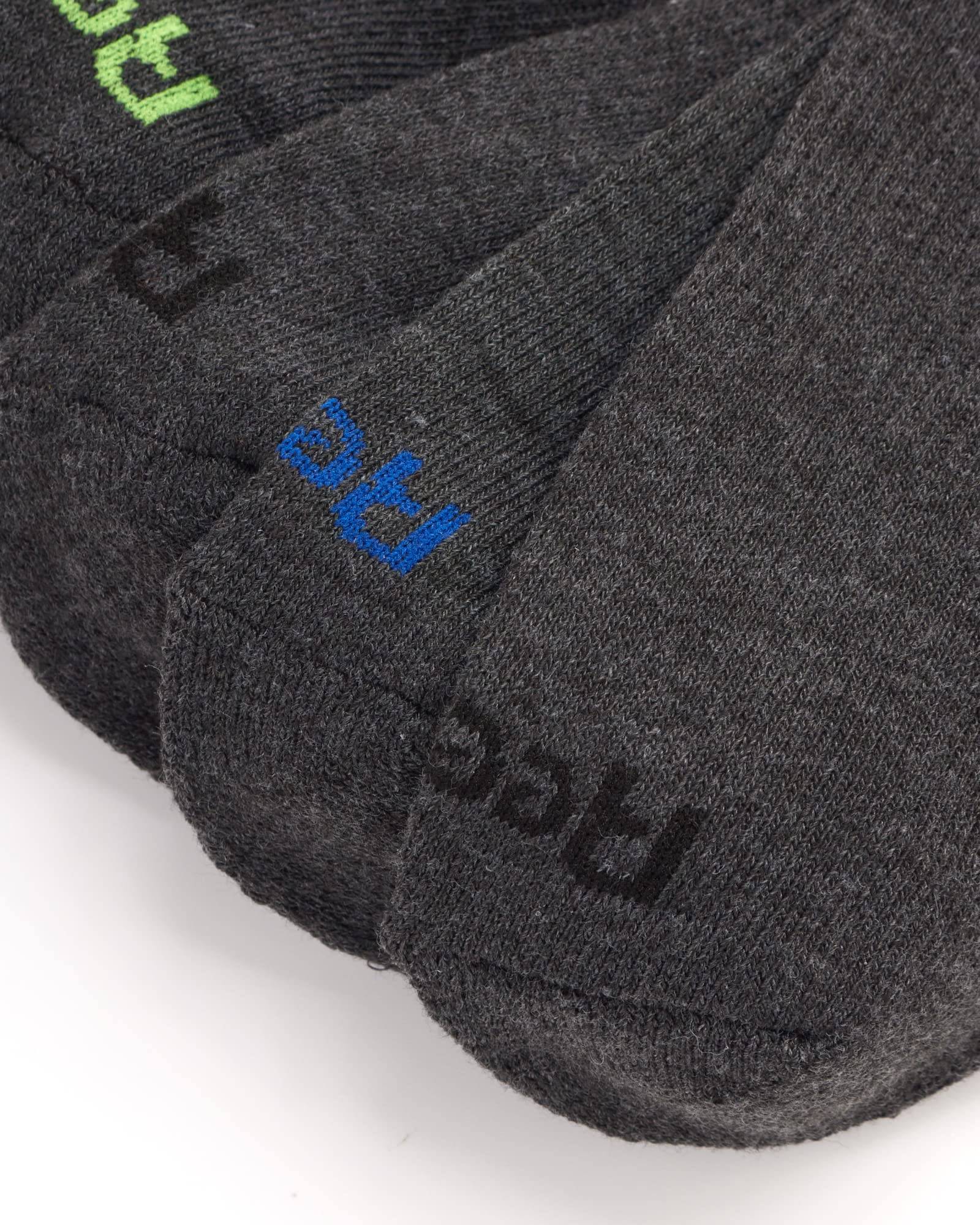 Reebok Boy's Cushioned Comfort Quarter Basic Socks With Reinforced Heel And Toe (12 Pack), Size Large, Grey Logo