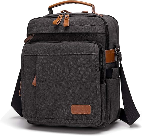 Amazon Estarer ショルダーバッグ メンズ 大容量 撥水加工 帆布 肩掛け 縦型 サイドポケット付き 通勤 通学 ショルダーバッグ