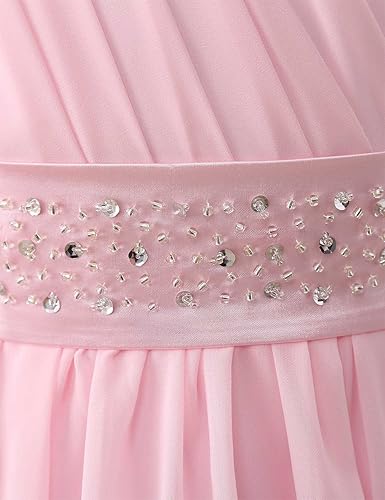 Miniatura 4 de Sarahbridal Vestidos largos de boda para fiesta de flores para niñas, vestidos largos de gasa con un hombro