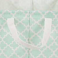 Vista 3 de DII Colección de almacenamiento de lavandería, contenedor plegable recubierto de polietileno con asas, celosía aguamarina, juego grande, 10.5 x 17.5