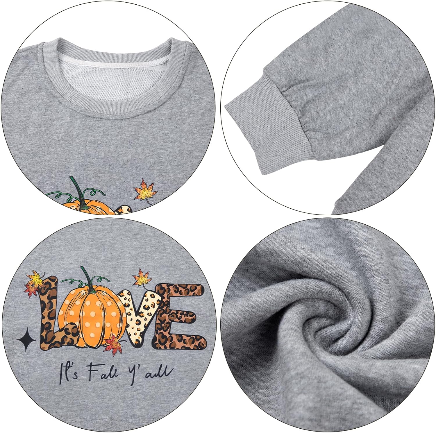 MYHALF Pumpkin Season Sweatshirt Thanksgiving Shirt: Turkey Graphic Tops Thankful Long Sleeve Bloluses Fall Crew Neck Outfits - Image 7