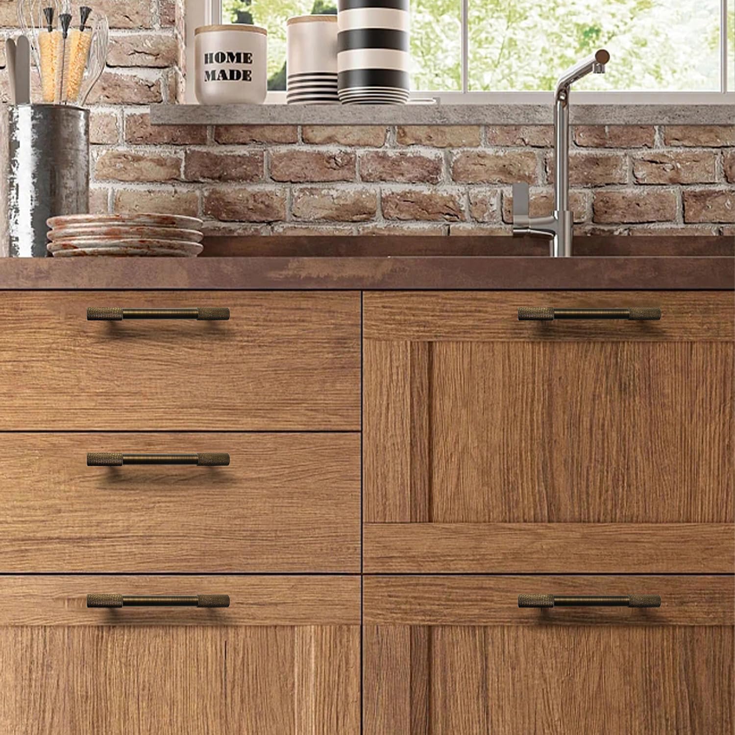 10 Pack 5 Inch Antique Brass Knobs Cabinet Kitchen Pulls Dresser Drawer Handle Hardware Vintage Decorative Pulls, M