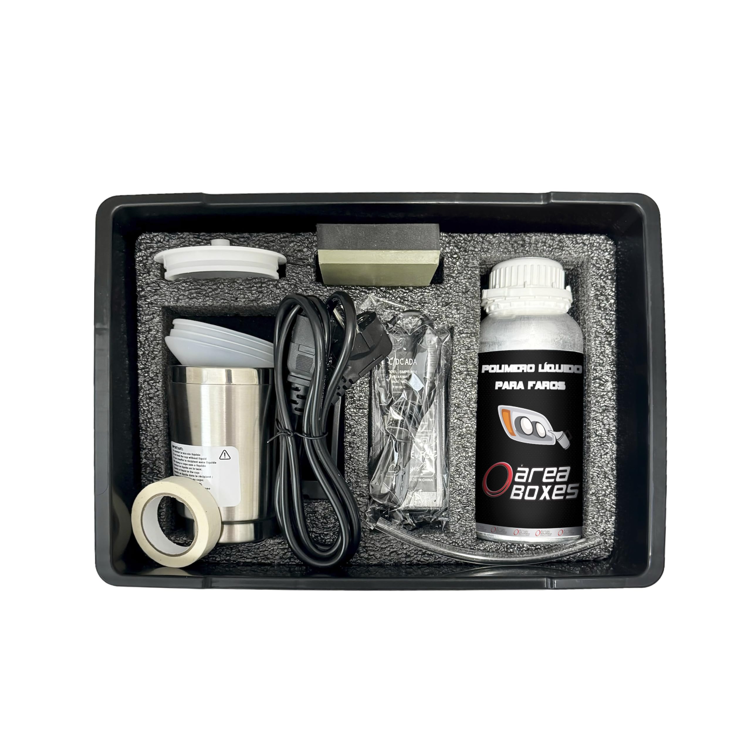 Kit Ripristino Fari Auto AREABOXES | Con Polimero Liquido A Vapore | Elimina Opacità E Graffi | Facile Applicazione - Foto 5