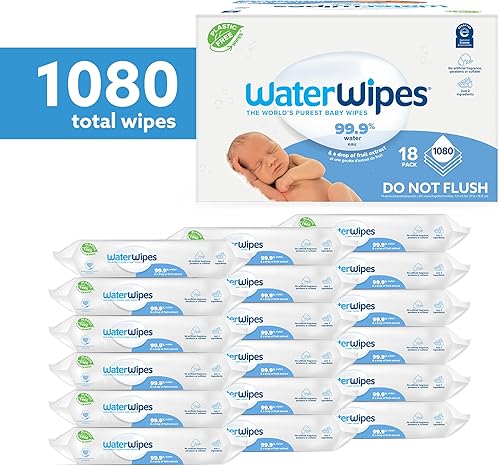 Vista 30 de WaterWipes Paquete de 720 toallitas de baño originales (12 paquetes) y toallitas de baño XL, 16 unidades (1 paquete), sin plástico, 99.9% toallitas