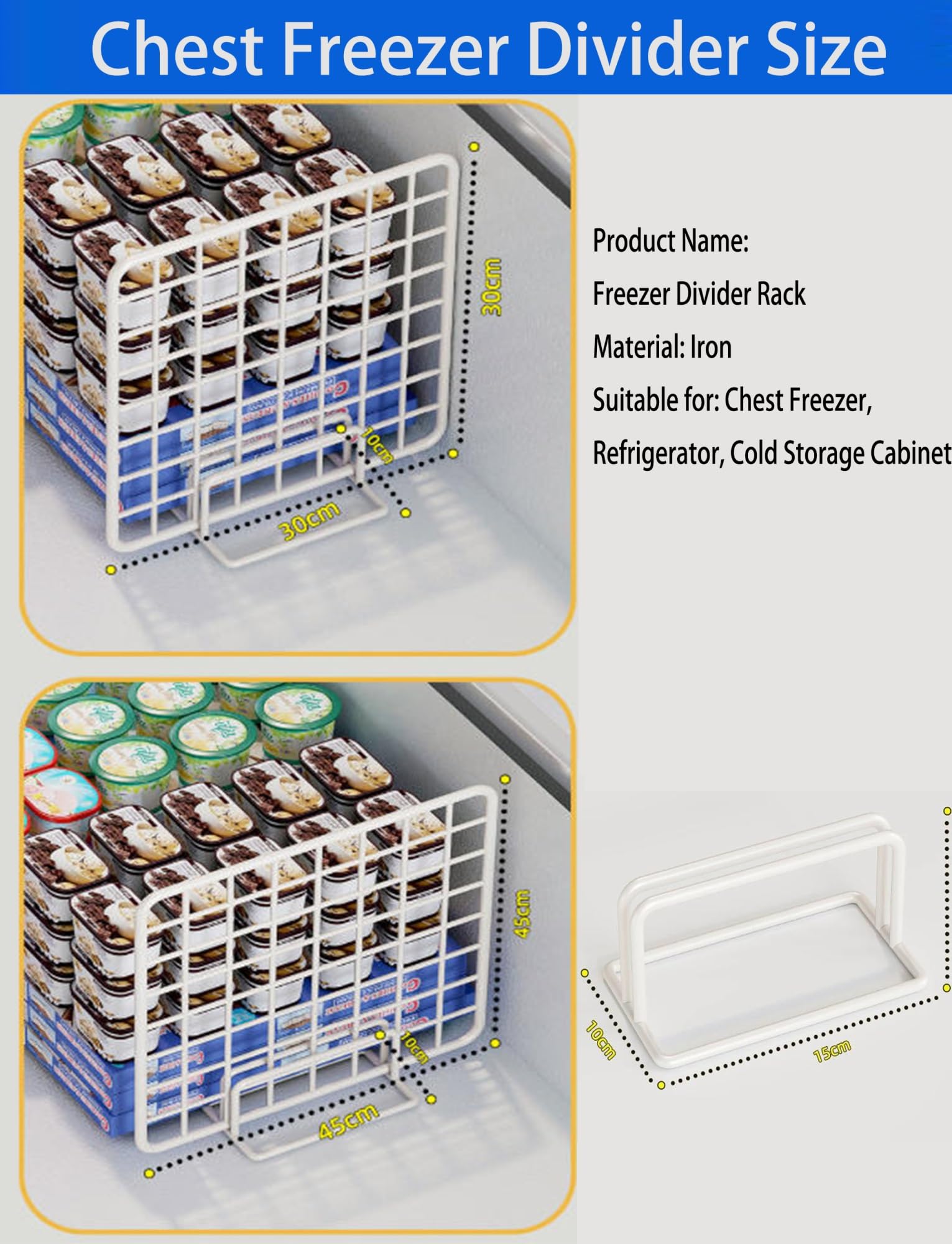 Separador Congelador Ajustable Organizador Alambre para Freezer