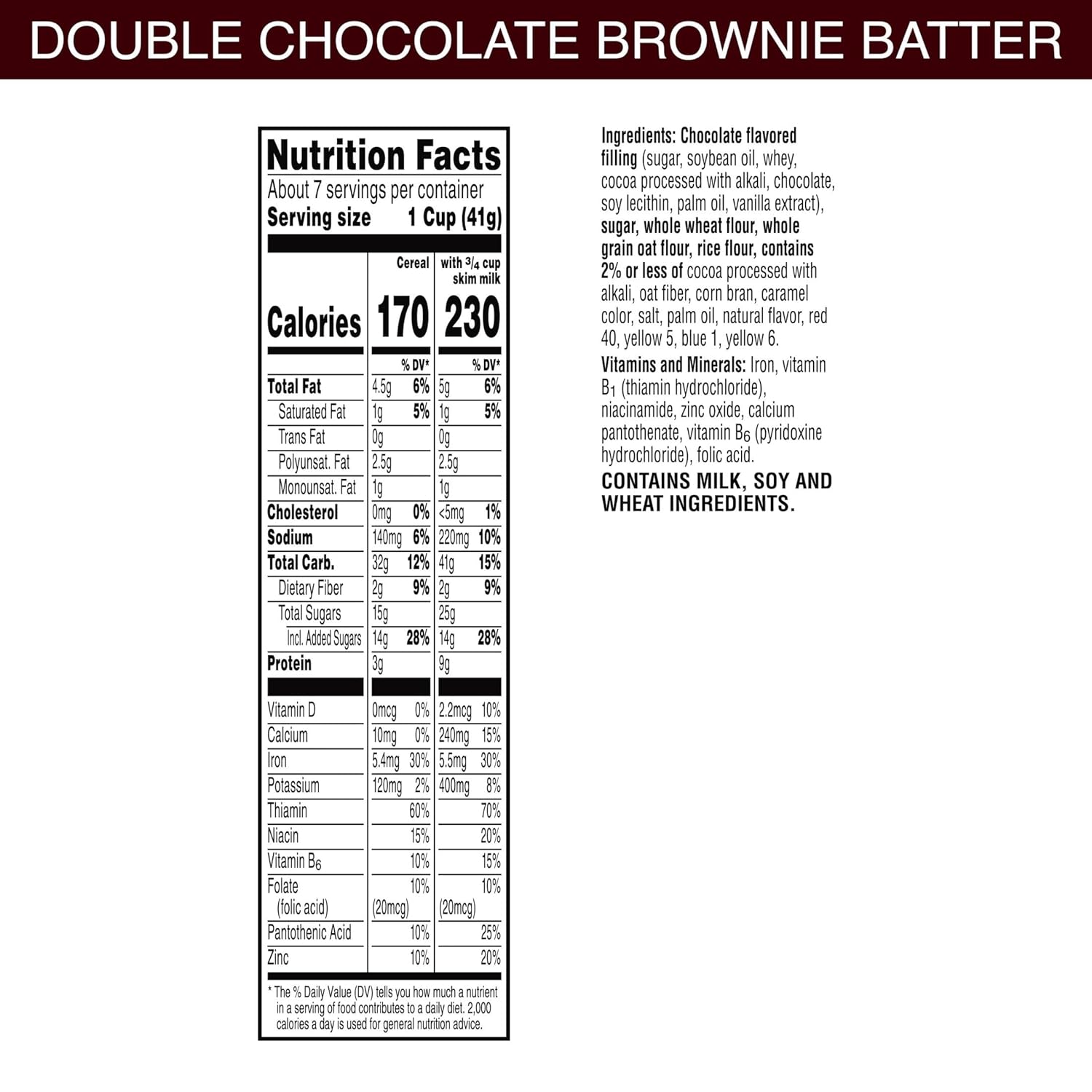 Kellogg's Krave Cold Breakfast Cereal, Kids Snacks, Double Chocolate, Brownie Batter, 6.5lb (10 Boxes)