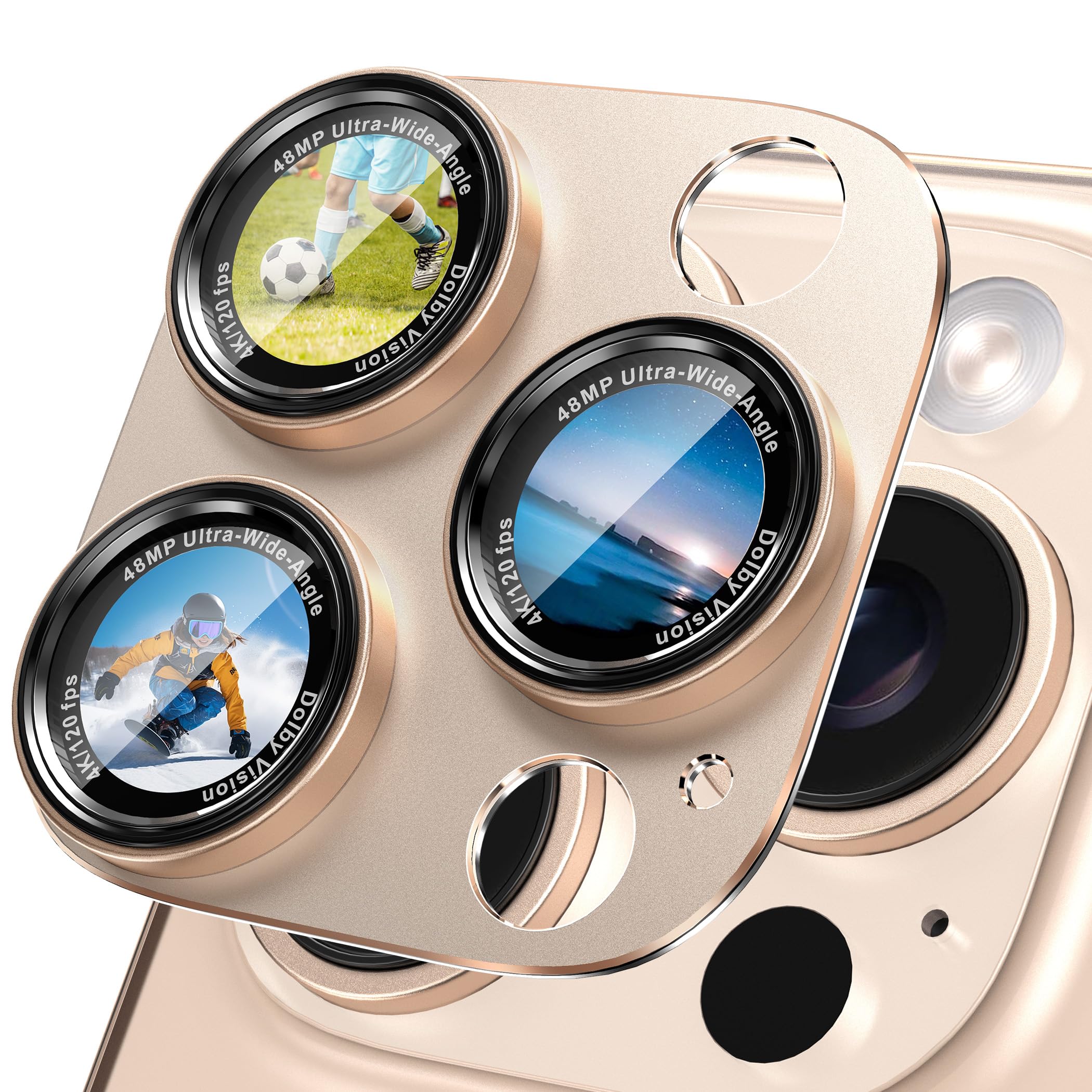 CACOE Metal Camera Lens Protector for iPhone 14/16 Pro/Pro Max Cover
