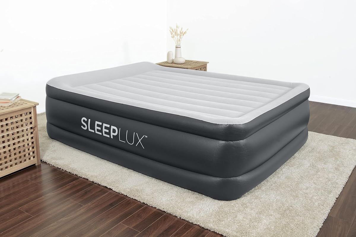 Durable Inflatable Air Mattress with Built-in Pump, Pillow and USB Charger, 22" Tall Queen