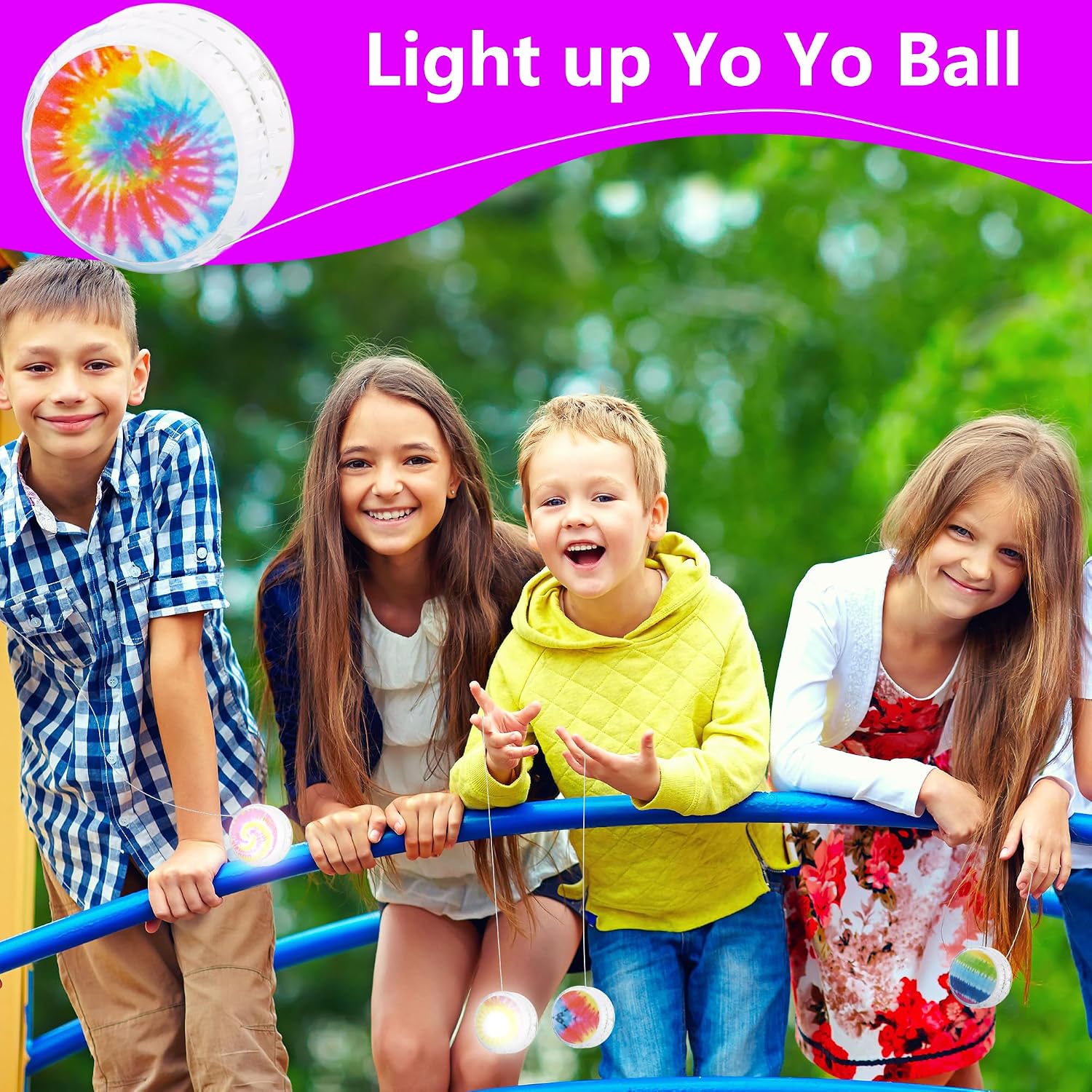 24 Pcs Light up Yo Yo Bulk Plastic Beginners Yo Yo Toys with Colorful Designs Birthday Party Favors Goodie Bag Fillers Christmas Stocking Stuffers Classroom Prizes