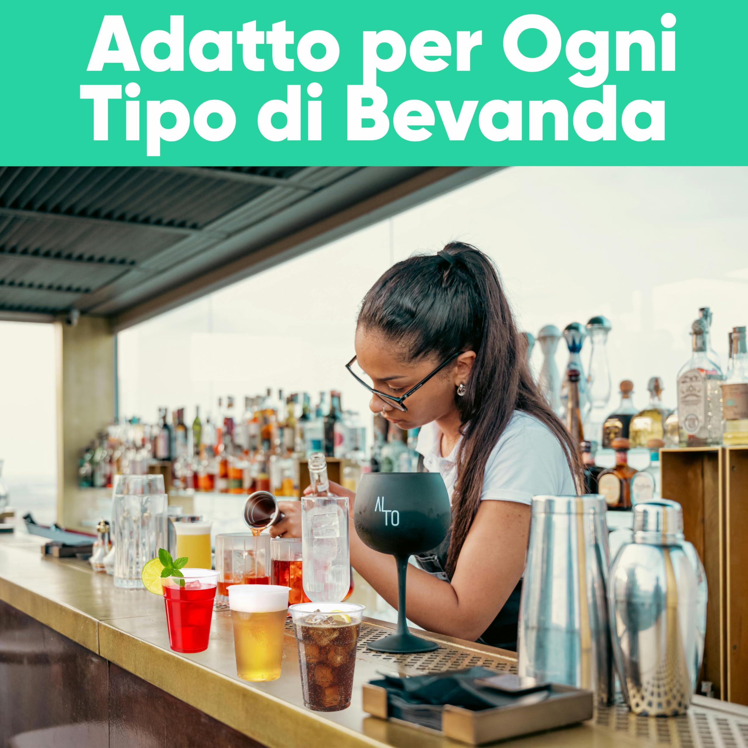 1000 Bicchieri Trasparenti Kristal da 200ml - Rigidi, Presa Sicura, Bordo Liscio Antischiuma - Per Acqua, Birra, Cocktail e Bibite Fredde o Tiepide