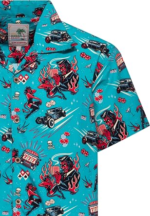 King Kerosin Rockabilly Hot Devil Men's Hawaiian Shirt