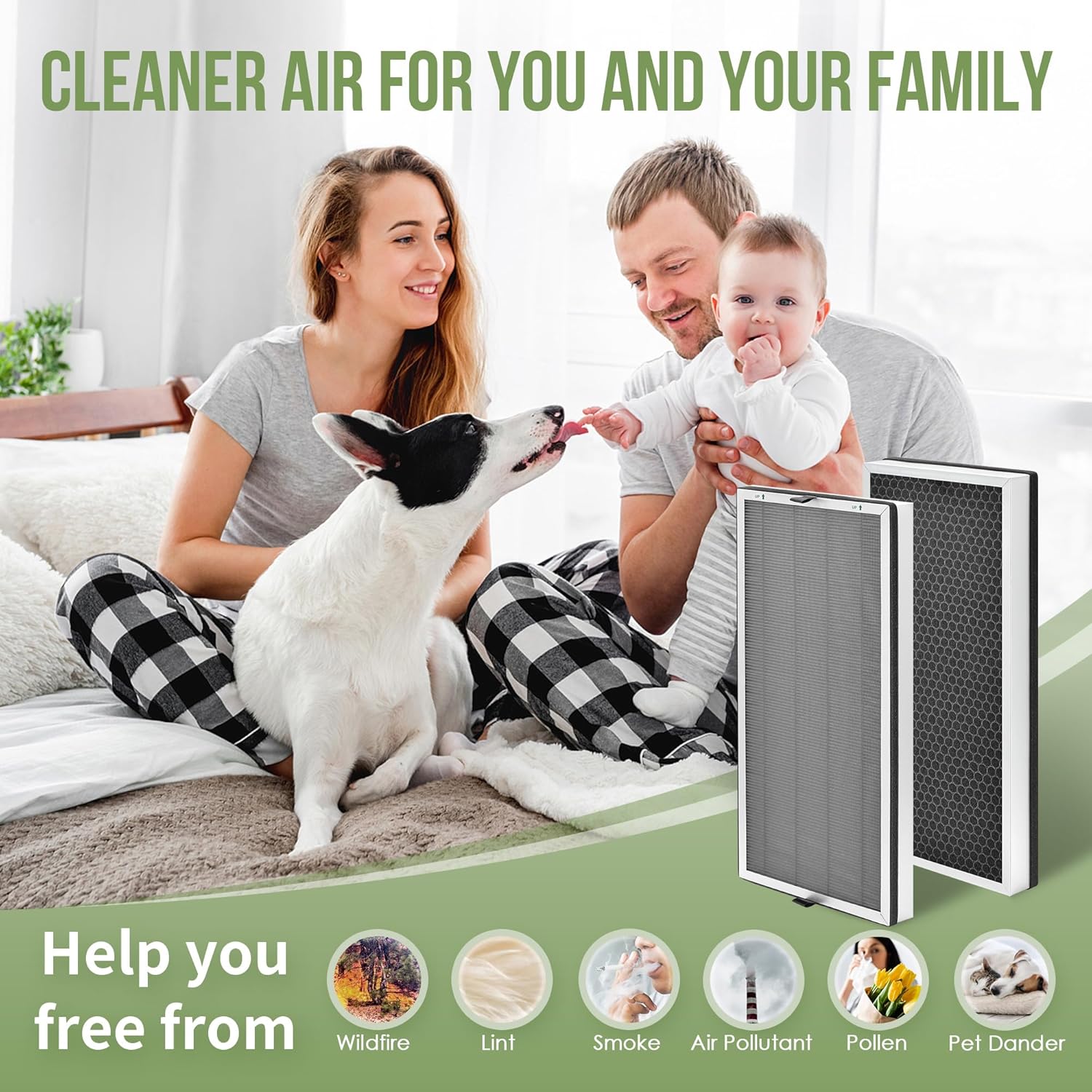 JF888 Replacement Filter Compatible with Jafanda Air Puri-fier Filter JF888, 3-in-1 True HEPA for JF888 Air Puri-fier, Part# ‎JF888-RF, 2-Pack