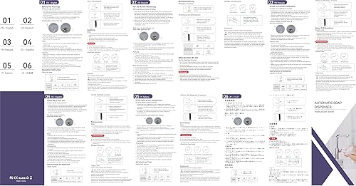 Miniatura 9 de Dispensador de jabón, dispensador automático de jabón para encimera de cocina y baño sin contacto con sensor de movimiento infrarrojo, IPX6