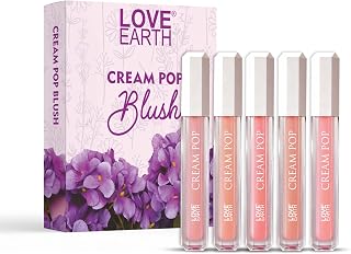 Love Earth Cream Pop Blush - Pack of 5 | Hyaluronic Acid | Smooth, Lightweight, Long-Lasting | Dewy Finish, Easily Blendab... Price In India