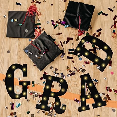 Miniatura 2 de Curyidy Letras decorativas de graduación, letreros de marquesina, luces iluminadas de marquesina de clase de 2023 para cumpleaños, Año Nuevo,