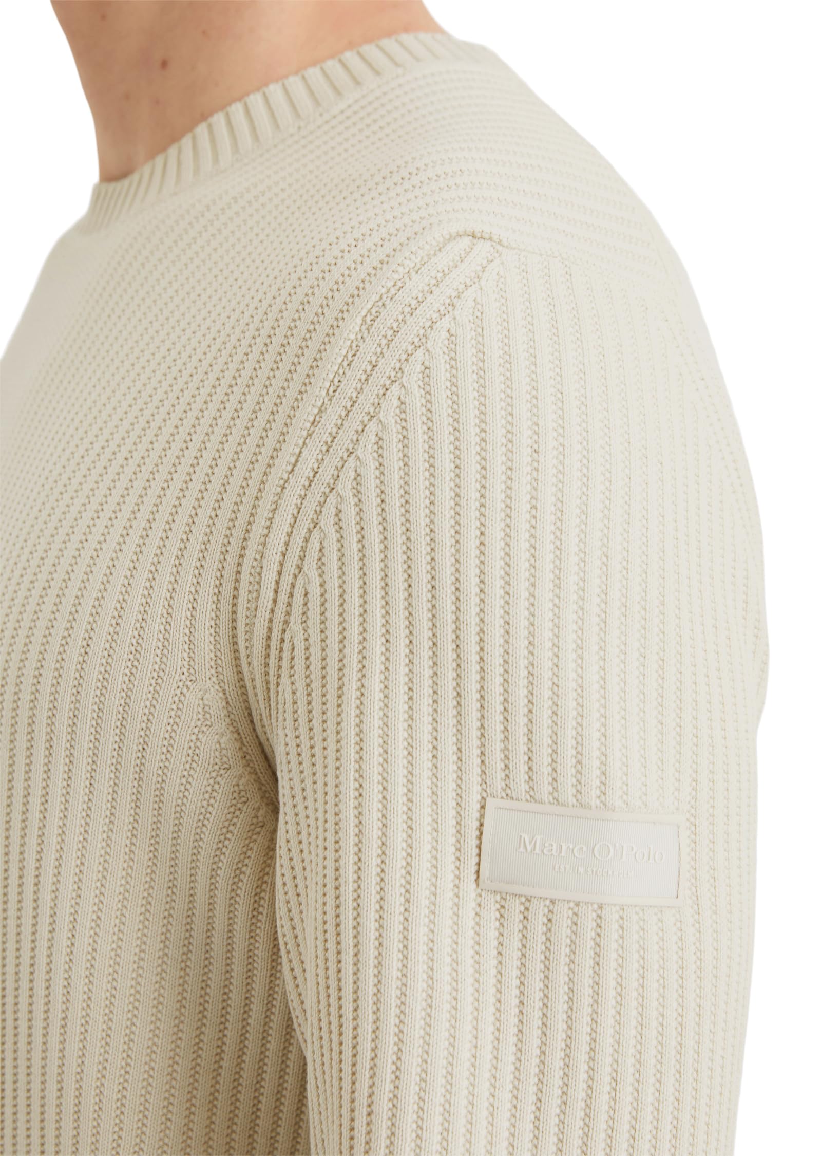 Marc O'Polo Herren Pullover aus Bio-Baumwolle Leichter Rippstrick