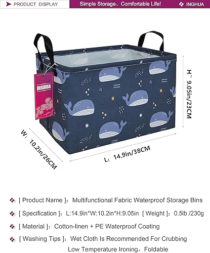 Miniatura 2 de Cesta de almacenamiento rectangular de tela para juguetes, libros, ropa, regalos, mascotas, perfecto para el hogar, oficina, guardería, dormitorio,