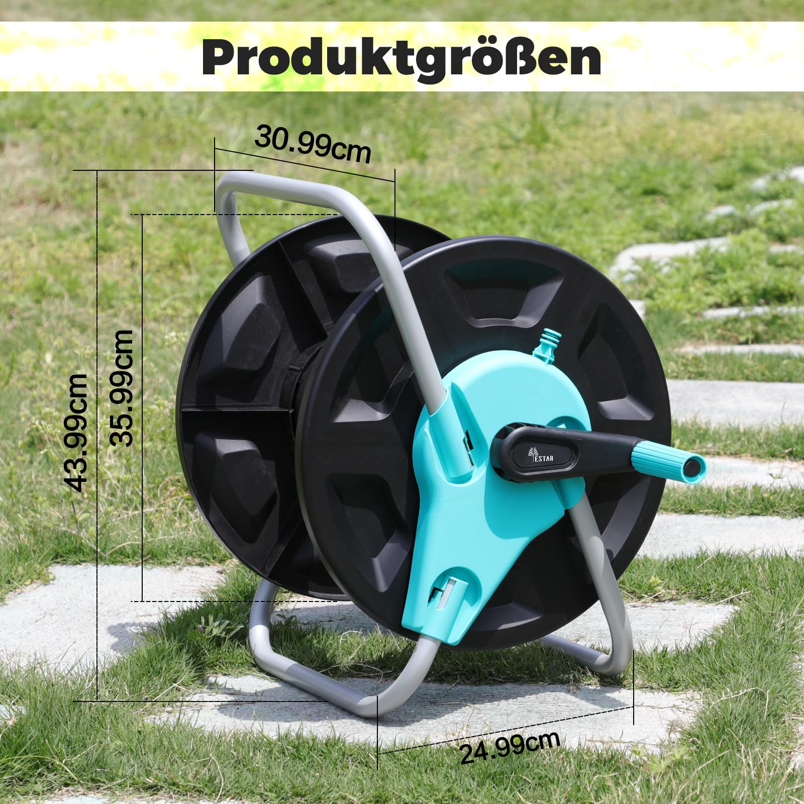 Bęben na wąż, wózek na wąż ogrodowy, mieści do 15-40 m węża 5/8"