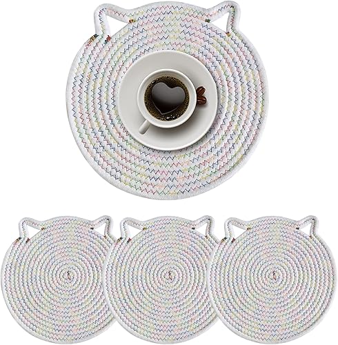 JeogYong Juego de 4 manteles individuales ovalados de 12 x 12 pulgadas, lavables, resistentes al calor, para mesas de comedor, decoración de