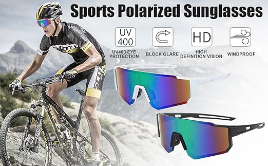 2 Stück Fahrradbrille Polarisiert - Sport Sonnenbrille Für Radfahren & Outdoor