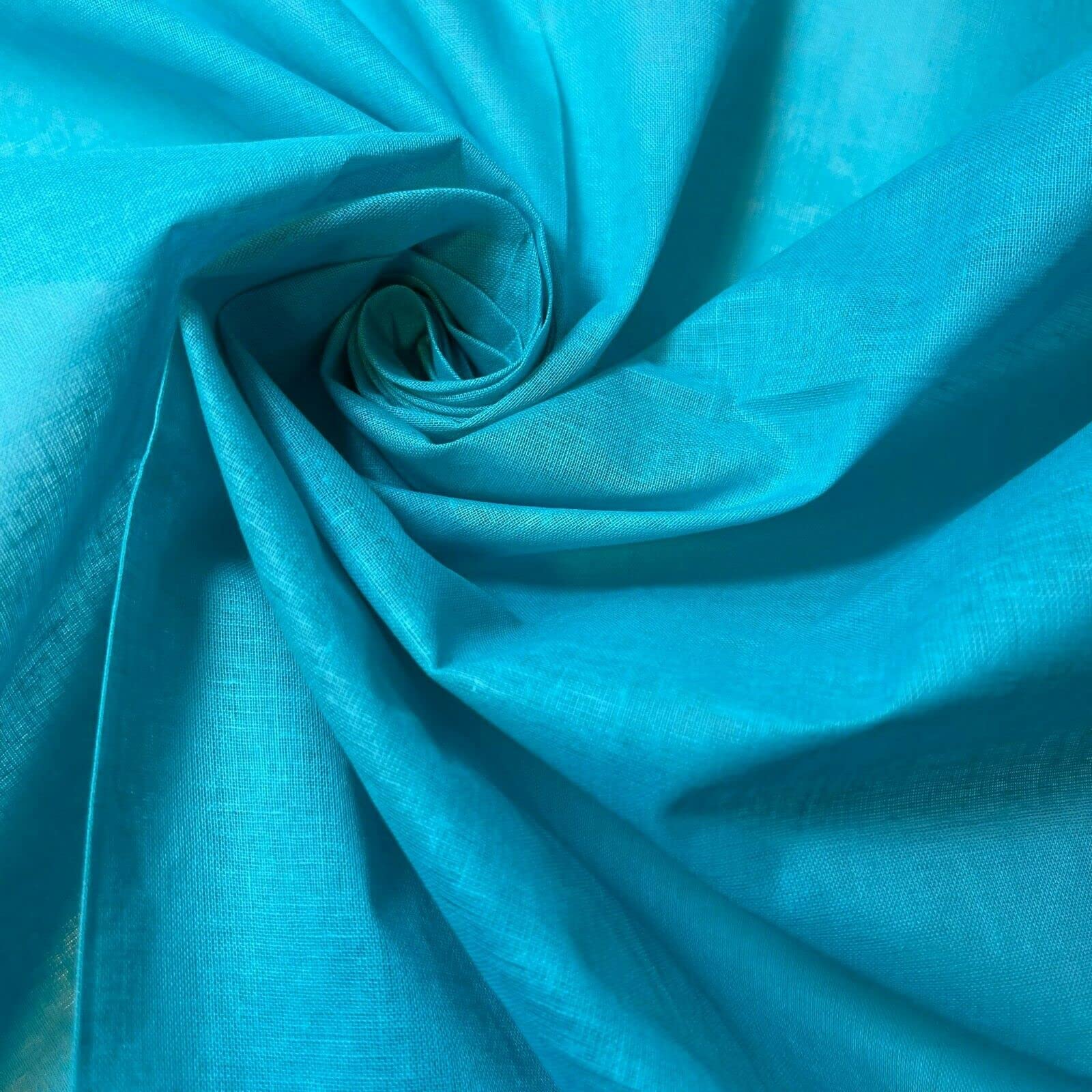 100% Cotton Soft Muslin Voile Cheesecloth Mulmul Fabric Draping Curtains 44" (1 Meter, Aqua)