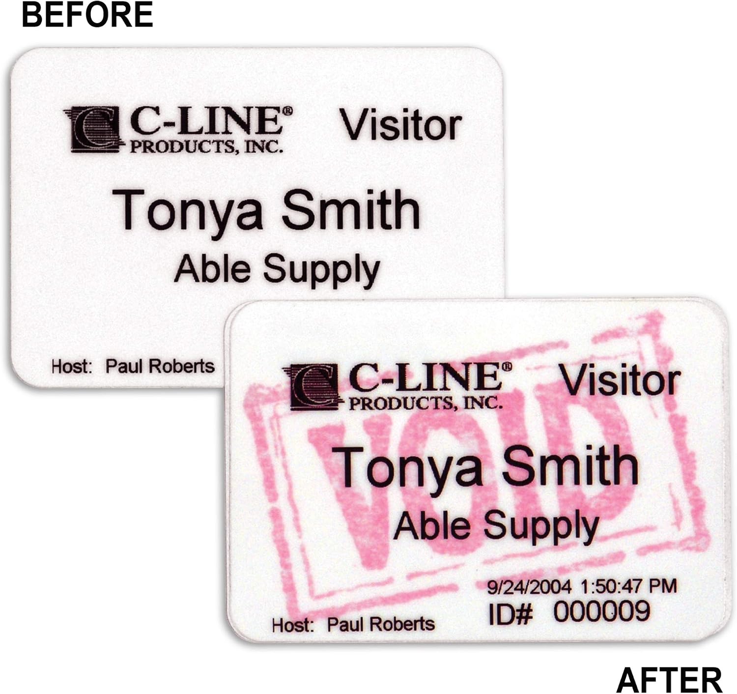 C-Line Time's Up! One Day Self-Expiring Badges for Direct Thermal Printers, 2 x 3 Inches, 200 per Box (97007)