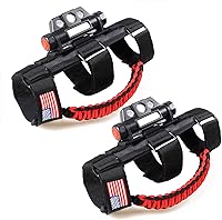 Vista 11 de Asas de agarre para barra estabilizadora con luz de techo para 1945-2025 Jeep Wrangler CJ YJ TJ JK JL Gladiator JT UTV Polaris RZR 2.0”-4.0” jaula