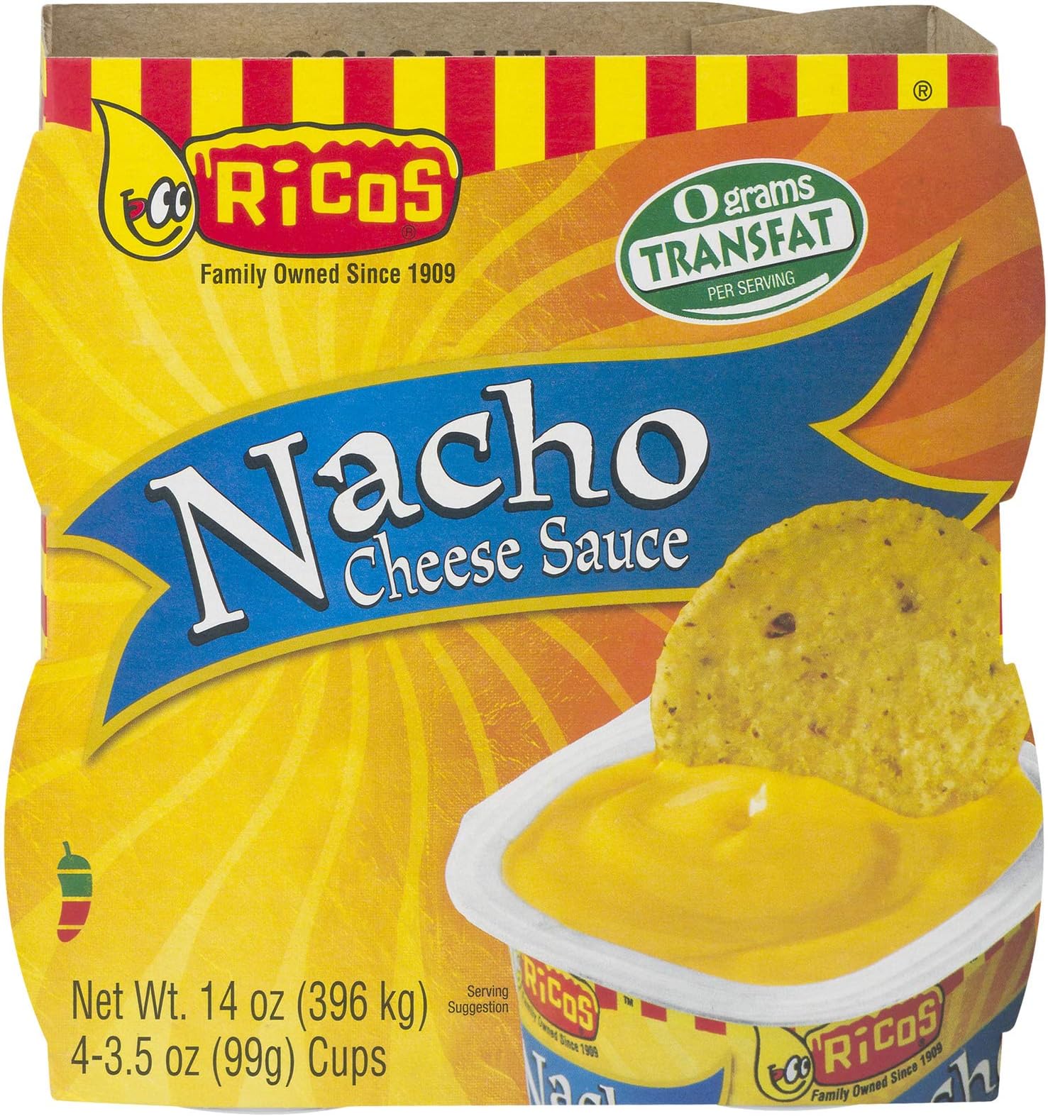 PACK OF 12 - Ricos Nacho Cheese Sauce Cups - 4 CT