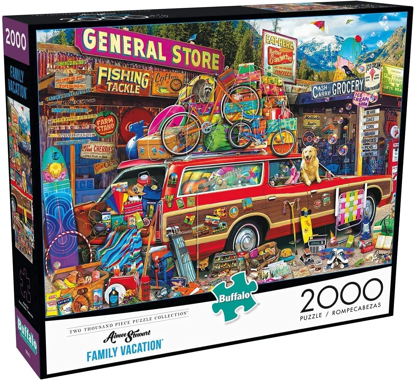 Buffalo Games - Aimee Stewart -Family Vacation - 2000 Piece Jigsaw Puzzle For Adults -Challenging Puzzle Perfect for Game Nights - Finished Size is 38.50 x 26.50