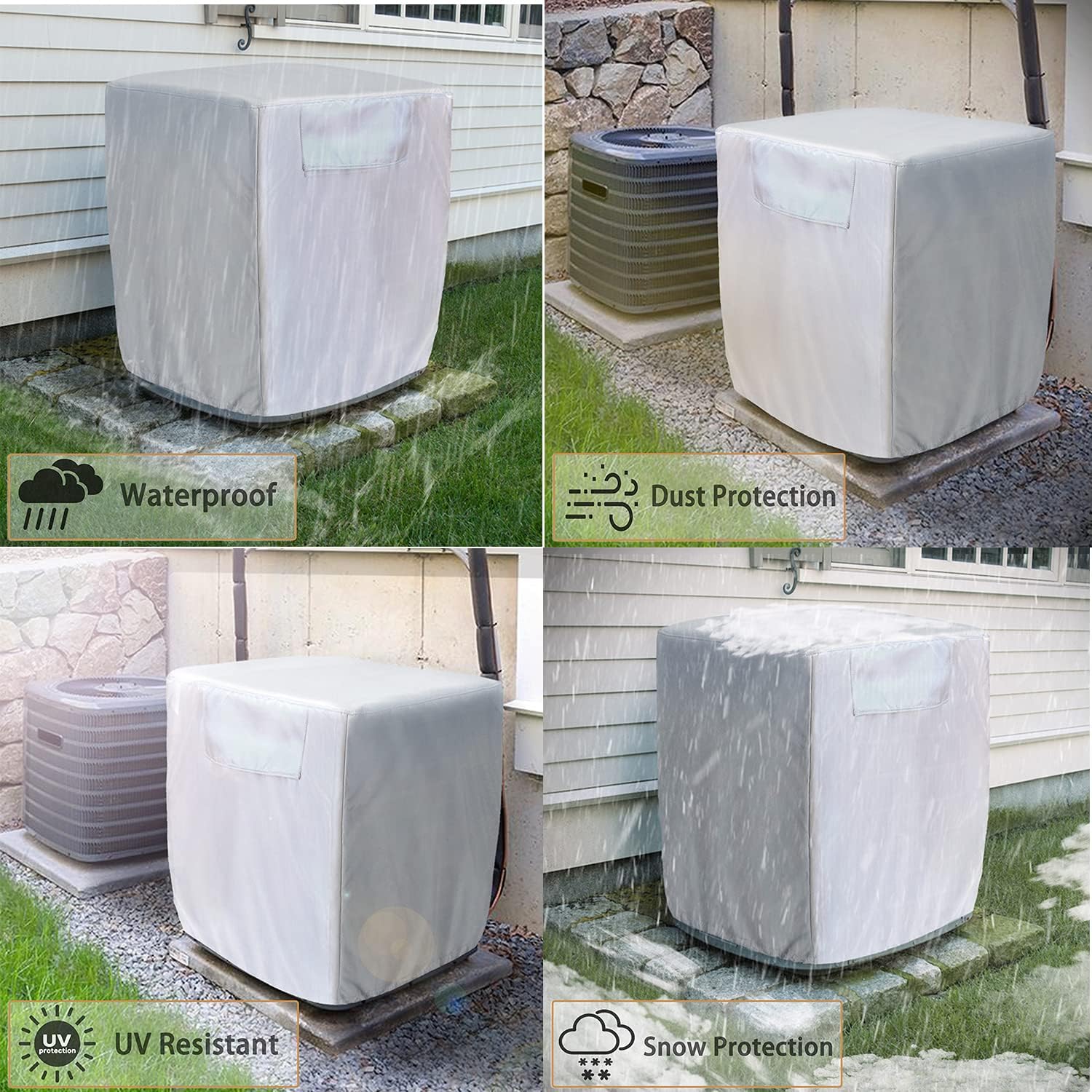 AKEfit Air Conditioner Cover for Outside Units, Silver Coated Waterproof Outdoor Air Conditioner Covers Dustproof AC Cover Fits up to -34x34x30 inches : Home & Kitchen