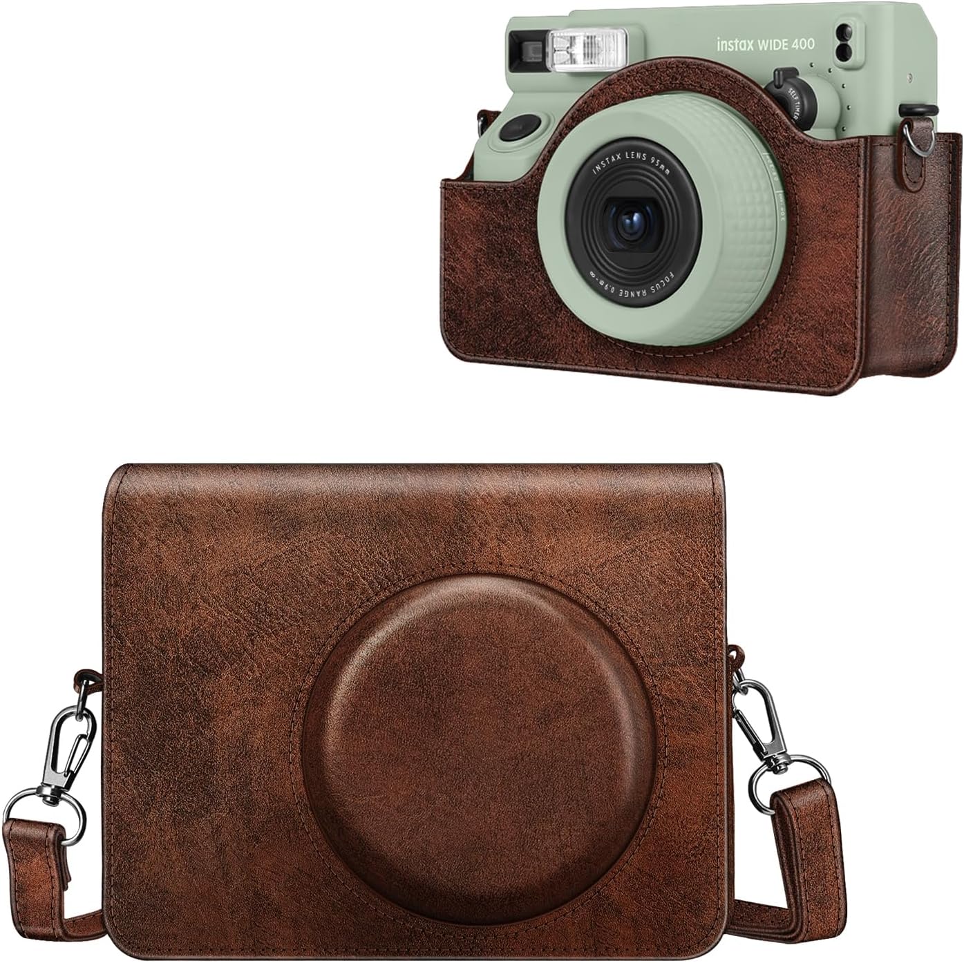 FINTIE Protective Case for Fujifilm Instax Wide 400 Instant Camera, Vintage Brown
