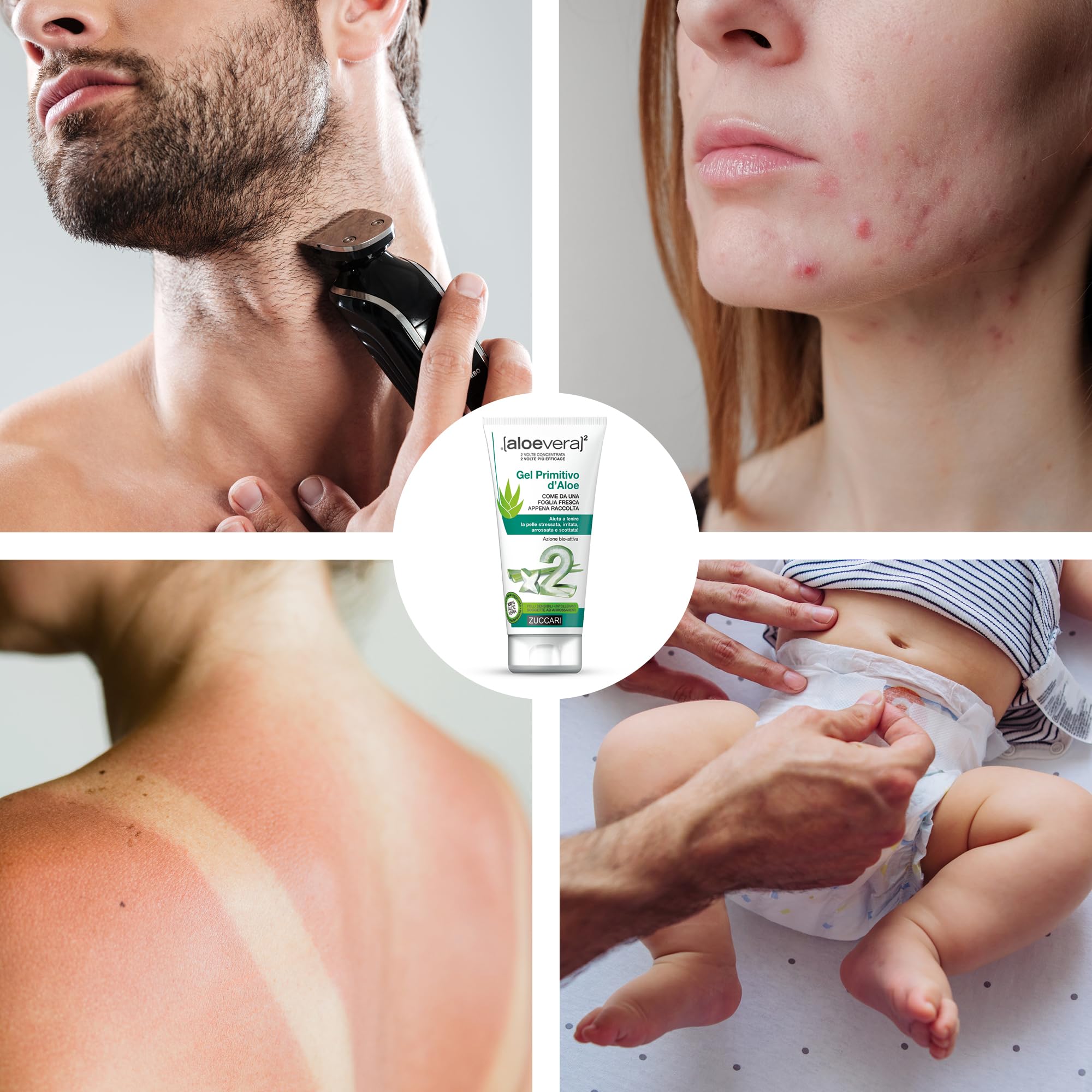 ZUCCARI Aloe Vera Gel 100% Pur 3x150 ml - Feuchtigkeitscreme | Doppelt konzentriert für strapazierte Haut & bei Sonnenbrand - erfrischendes Gel für Gesicht, Körper und Kopfhaut, pur