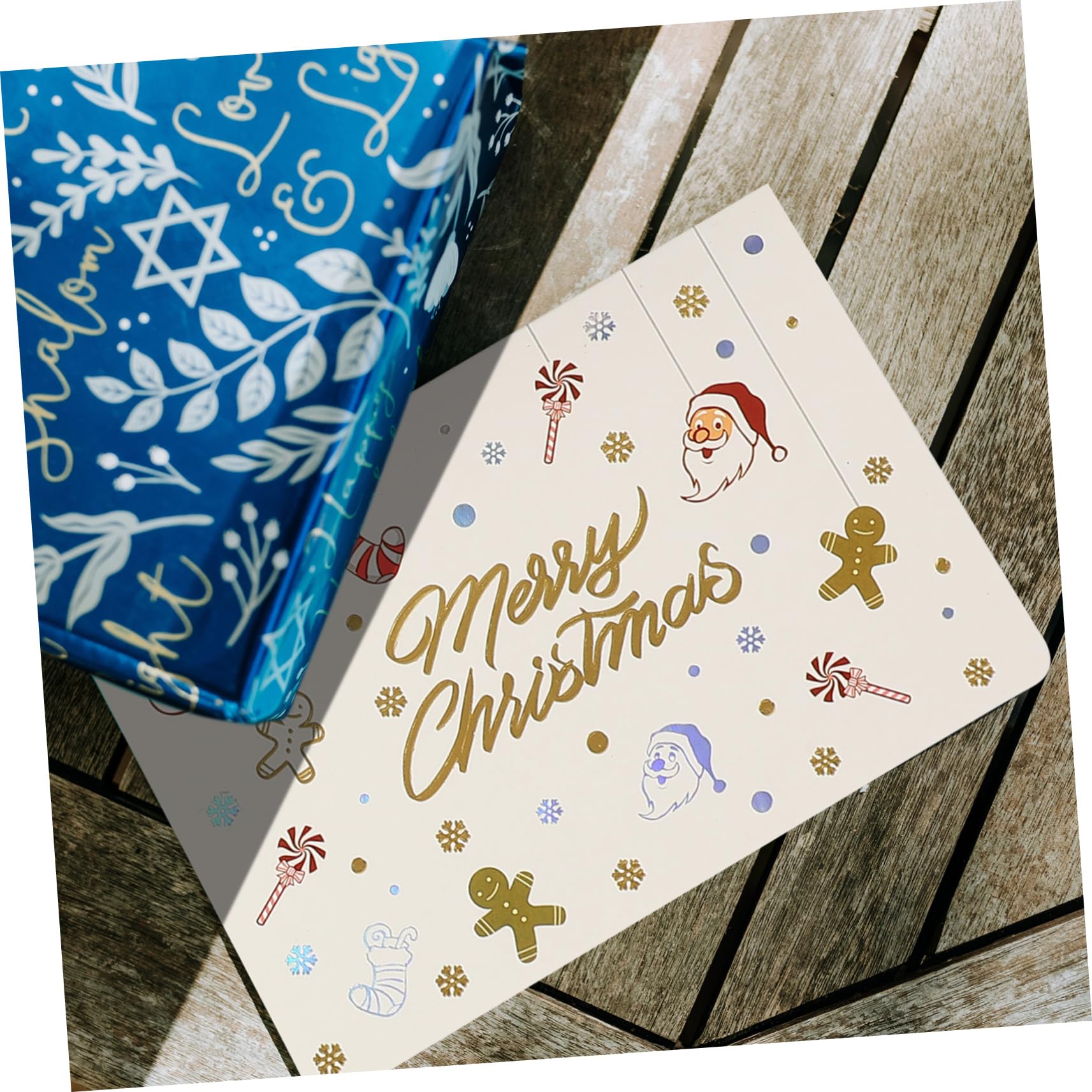 Lurrose 50sätze Teiliges Weihnachtskarten Mit Cartoon-design Geschenkkarten Für Feiertage Grußkarten Weiß Rot Blau Braun Und Orange Für Weihnachtsgrüße Und Dankeskarten