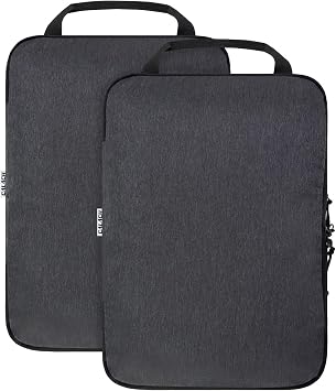 Compression Packing Cubes for Travel Accessories, 2 Set Compression Bags Travel Cubes for Packing Suitcase Luggage Organizer Bags Set, Black