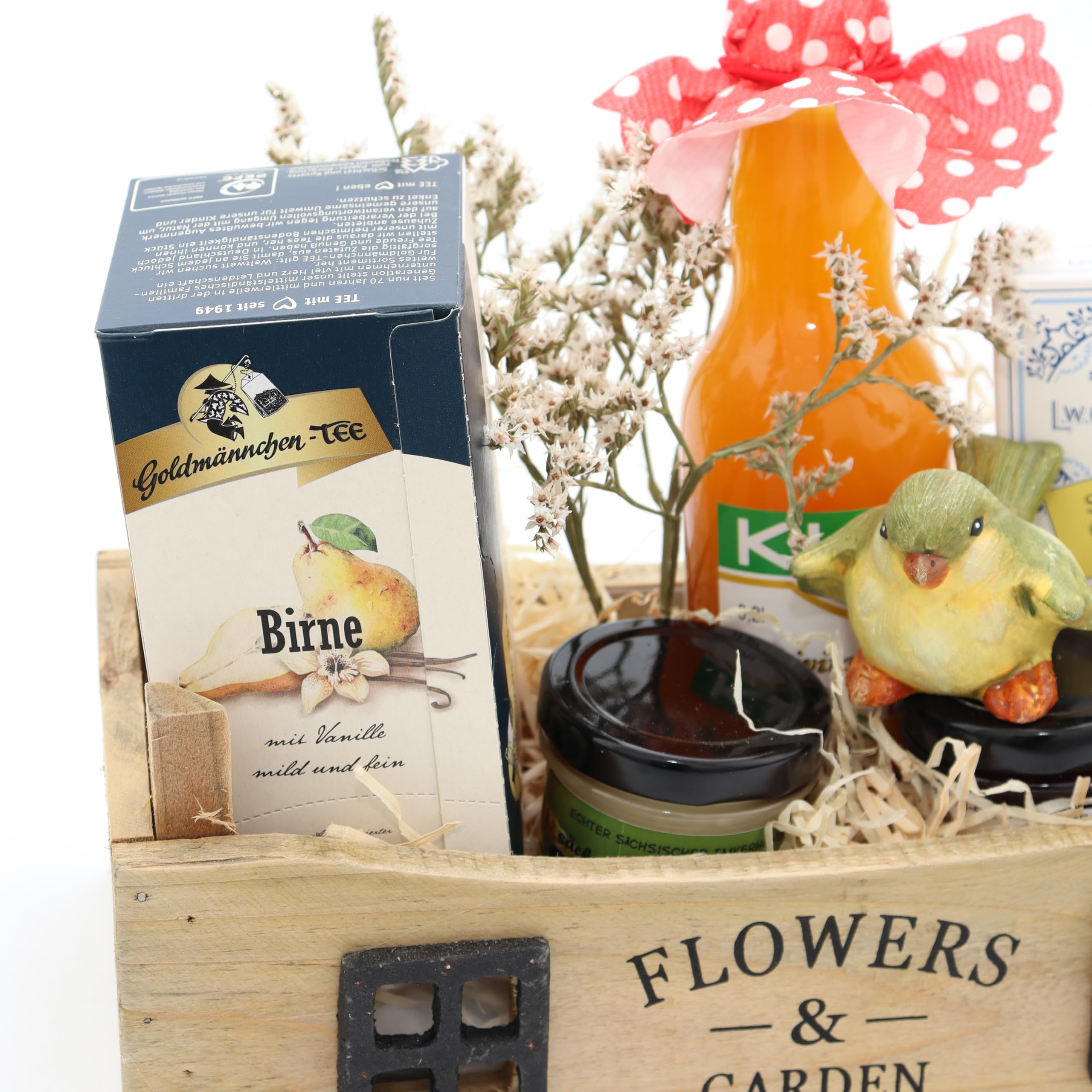 Flowers und Garden - klein | Hochwertige Präsentbox für Gartenliebhaber | Bunte Auswahl an Produkten | Fertig zum Verschenken