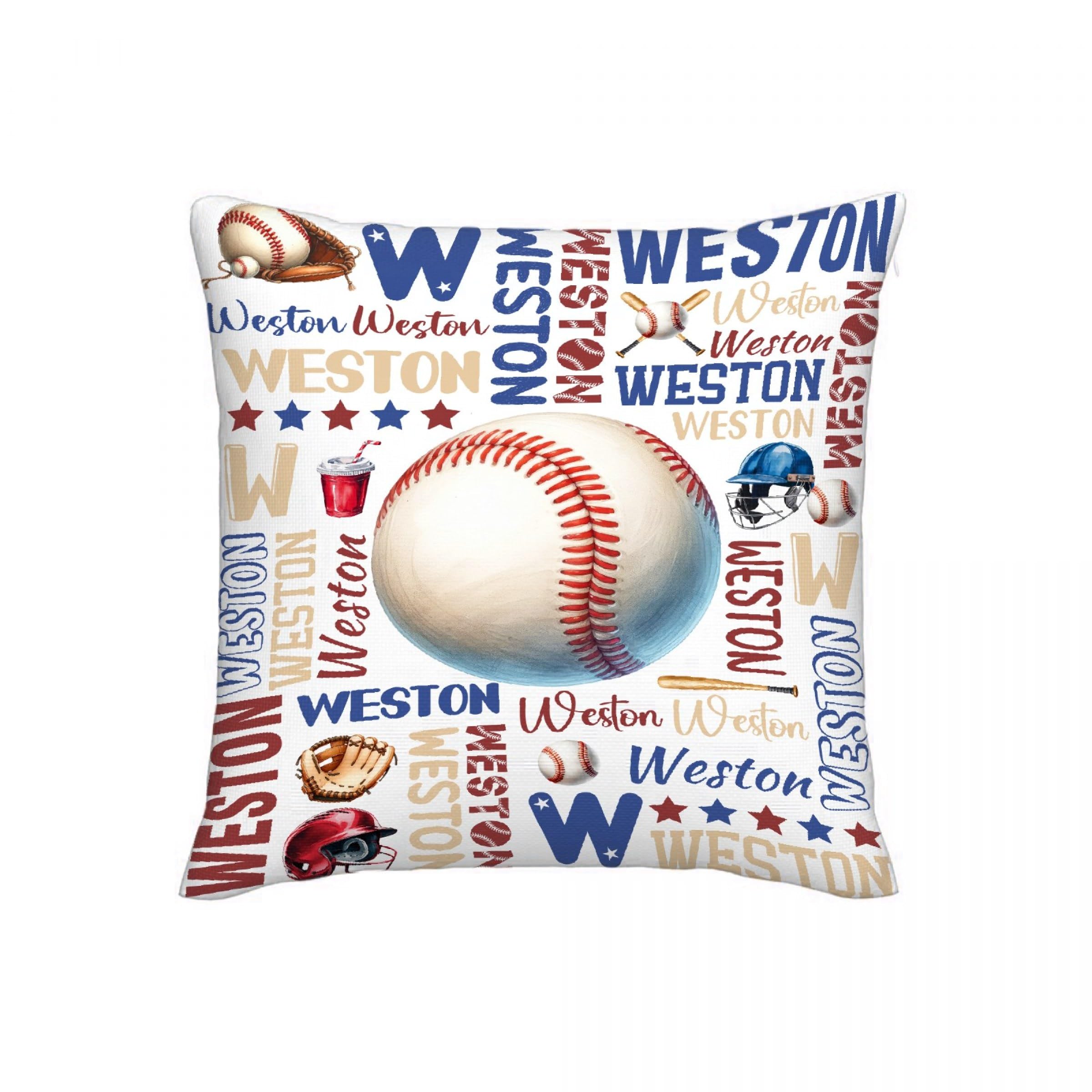 Personalized Baseball Pillow Case Custom Name/Photo Personalized Throw Pillows Custom Pillowcase Birthday for Boys Girls Cover Love Keepsake Couple Gifts Office Home Decor?20