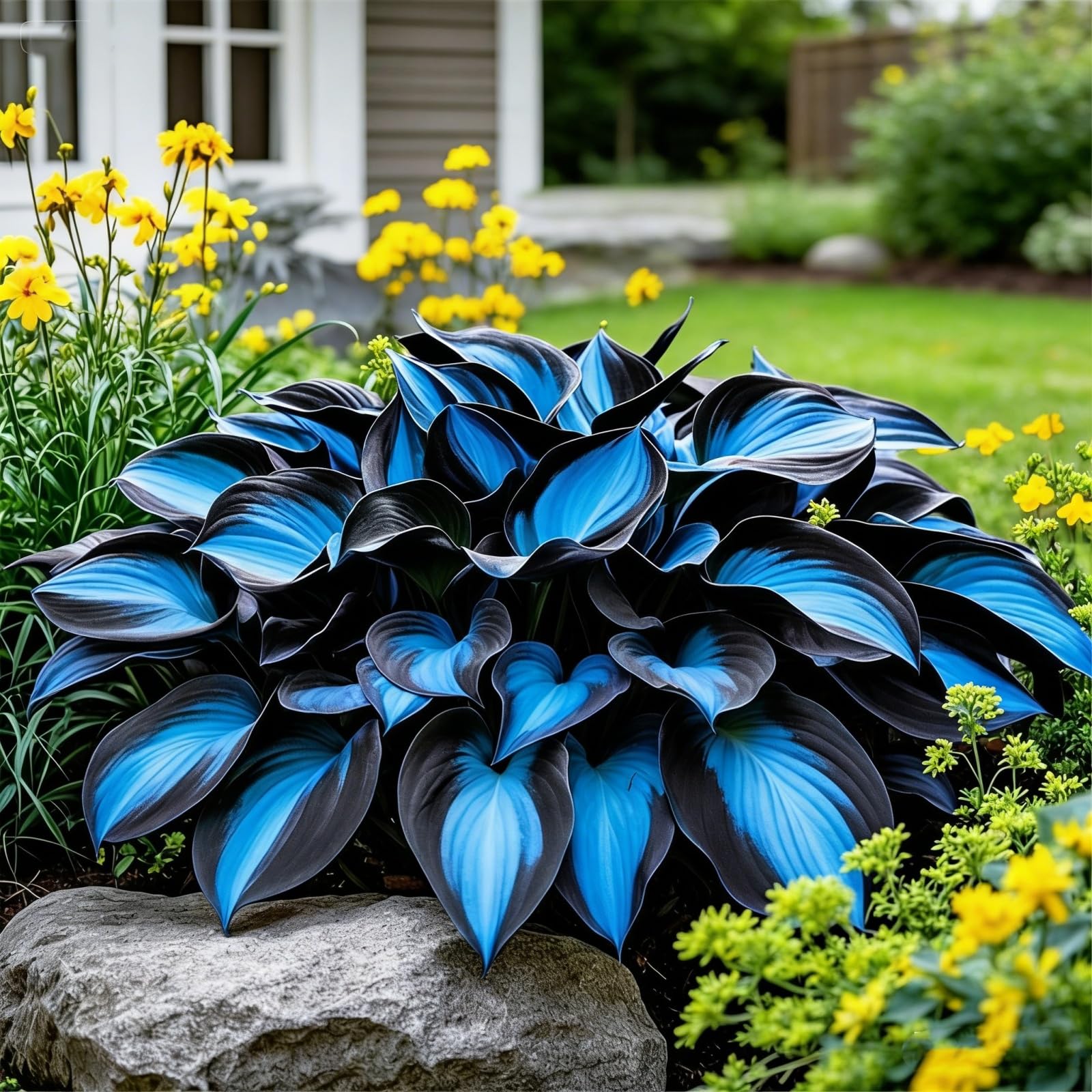 LagerHosta Bulbs for Planting Now UK/Rare Brilliant Hosta Rhizome/Perennial/Grow Well/Excellent Display/Potted-4bulbs-H