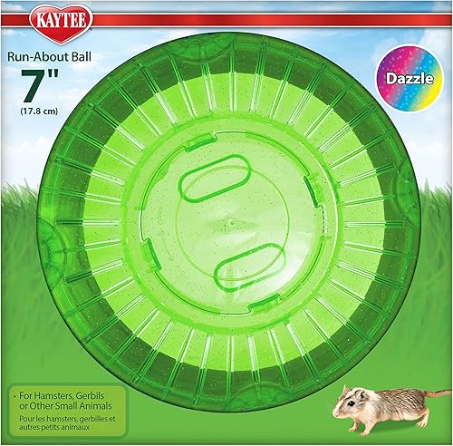 Miniatura 37 de Kaytee Pelota de ejercicio de 7 pulgadas de colores surtidos para hámsters y jerbos de mascotas