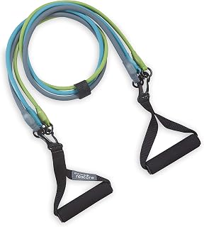 Gaiam 3-in-1 Resistance Band Kit with Comfort-Grip Handles & Interchangeable Bands for HIIT & Upper Body Workouts