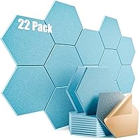 Vista 90 de paquete de 12 paneles acústicos autoadhesivos de alta densidad, paneles de espuma insonorizantes de 12 x 10 x 25/64 de pulgada, elegantes paneles