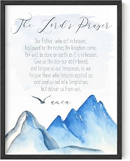 HAUS AND HUES The Lord's Prayer Artwork - Christians Poster, Religious Wall Pictures, Biblical Verse for Kids Prayer Individual Art Print (Unframed, 12x16)