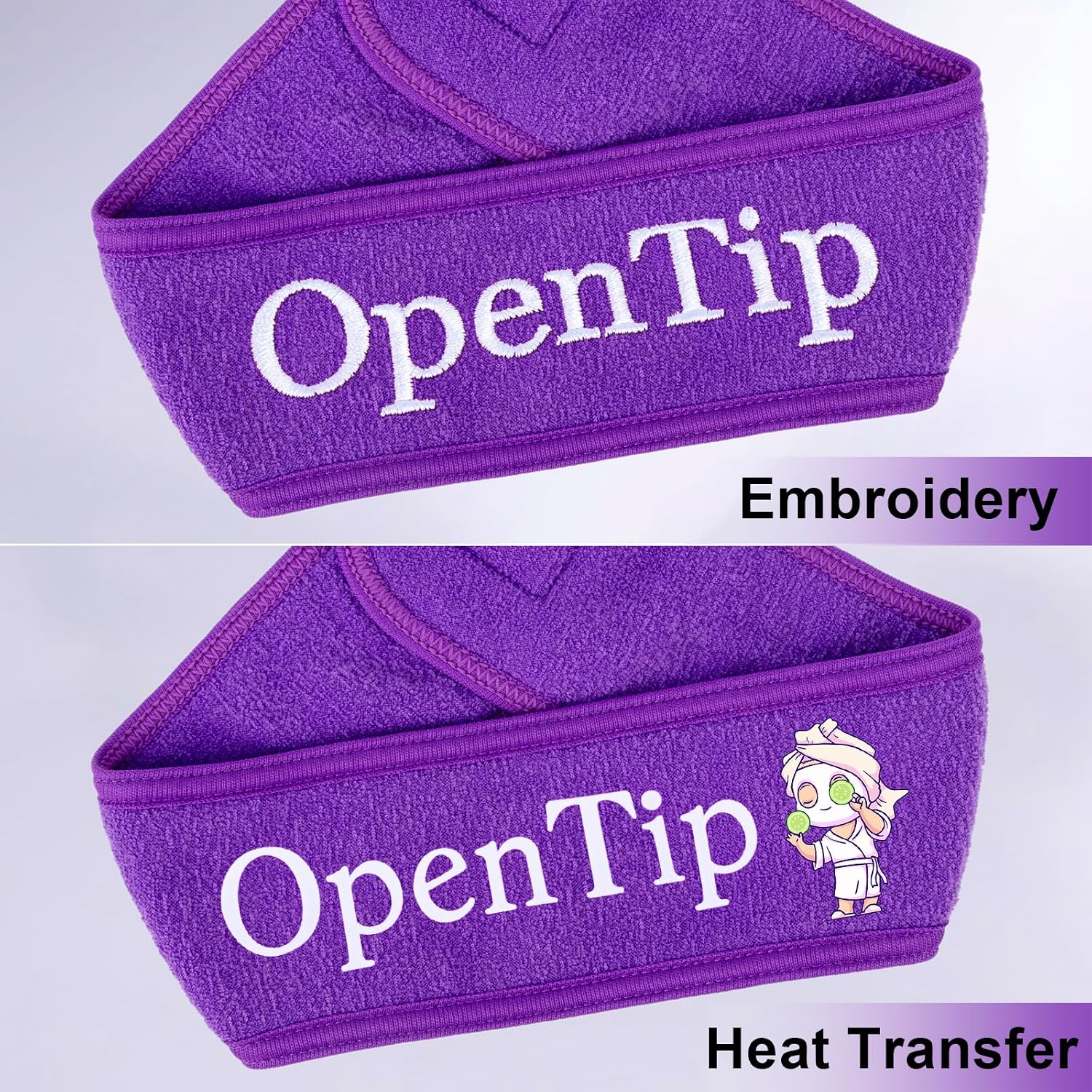 TOPTIE 4PCS Spa Facial Headband Skincare Makeup Head Wrap Adjustable Terry image 4