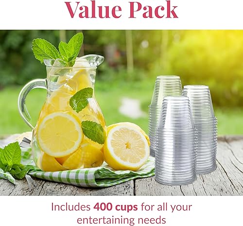 Vista 47 de Vasos de plástico transparente de 9 oz, vasos desechables pequeños, vasos antiguos de moda, 200 unidades, vasos de plástico duro, ideal para vino