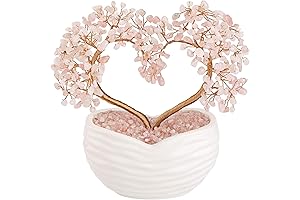 Rose Quartz Crystal Heart Money Tree