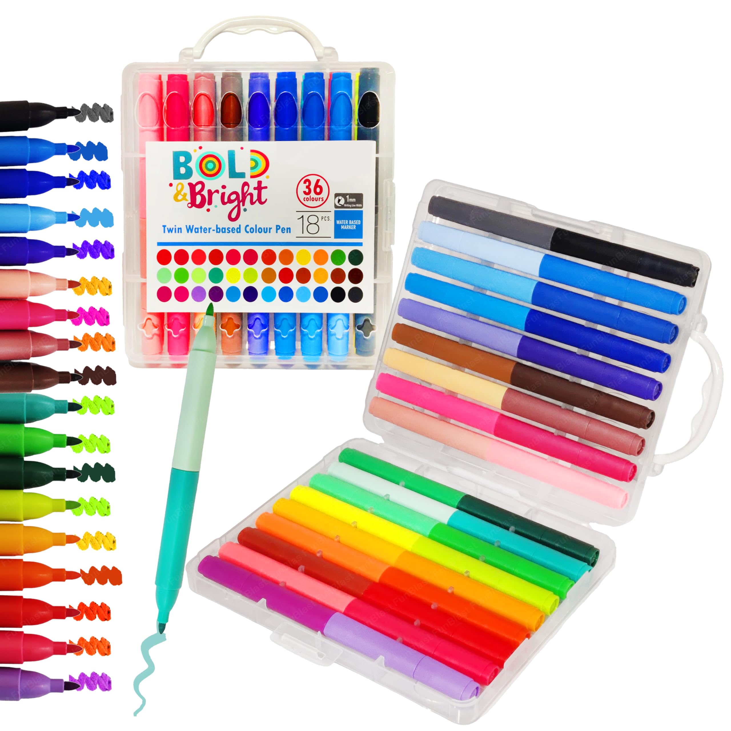 See full amazon price history chart for FunBlast Water Based Colour Pens - Twin Tip Coloring Sketch Pens, 18 Pcs, 36 Colors Art Markers Colour Sketch Pens Set for Kids, Artists Sketching Drawing Materials, Cute Art Supplies FunBlast Water Based Colour Pens - Twin Tip Coloring Sketch Pens, 18 Pcs, 36 Colors Art Markers Colour Sketch Pens Set for Kids, Artists Sketching Drawing Materials, Cute Art Supplies (B0D6YMSWGY) Amazon Price History, Amazon Price Tracker